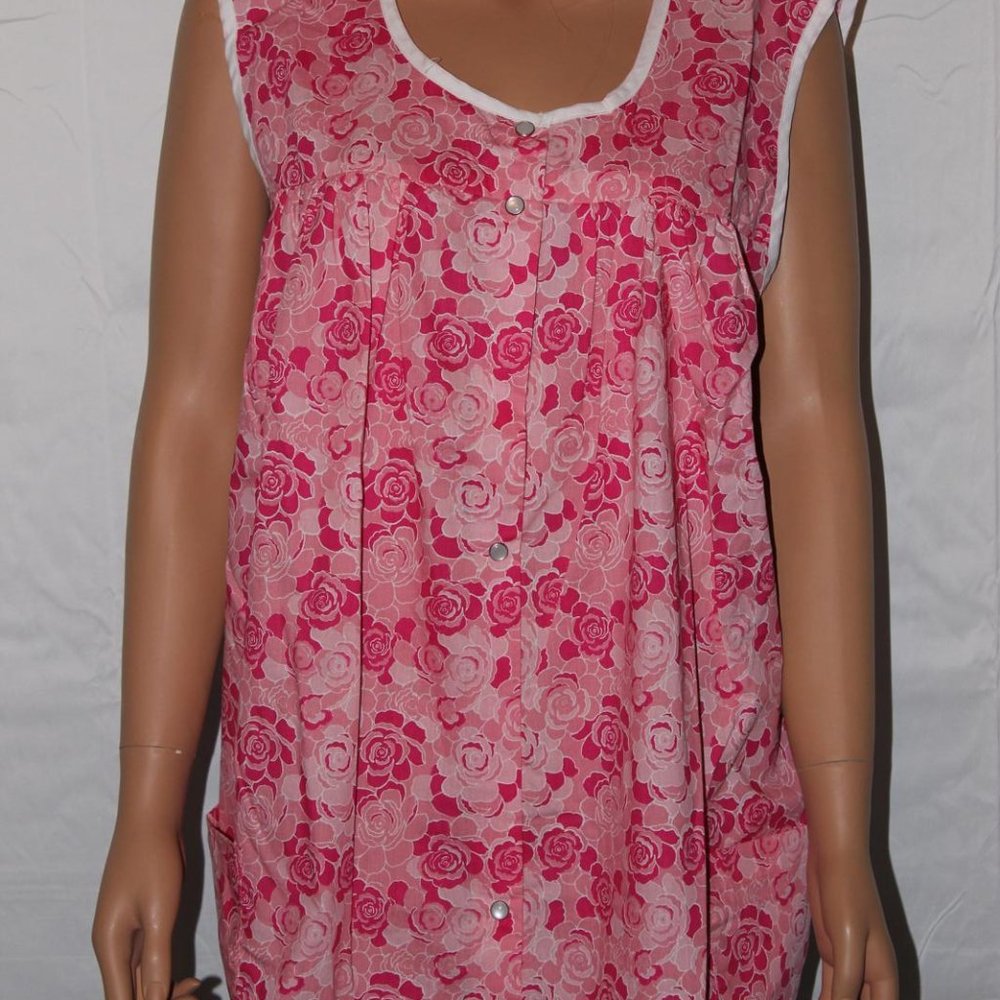 NEW – EASY ESSENTIALS SNAP FRONT SMOCK COBBLER APRON RASPBERRY PINK 1X 2X 3X 4X